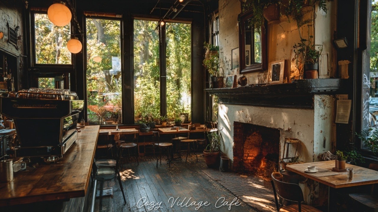 Late Winter Glow — Cozy 1950s Cafe Jazz & Fireplace Sounds
