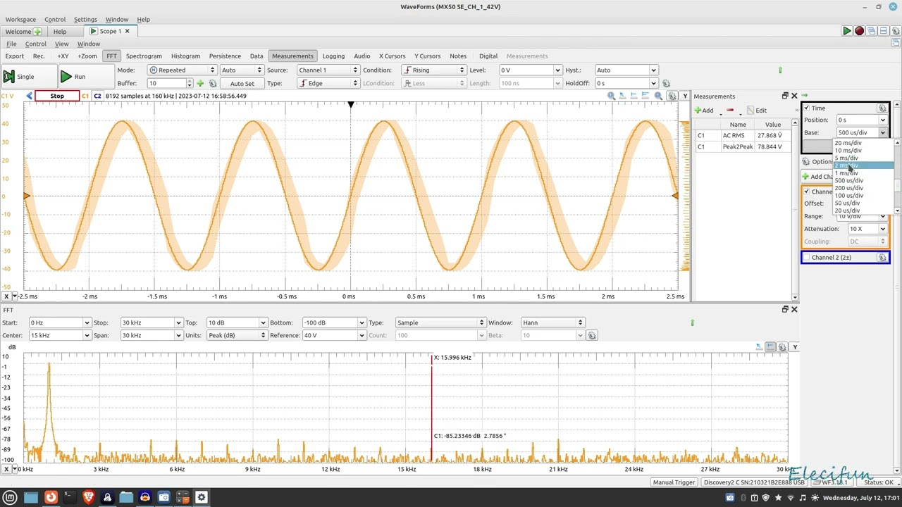 MX50-SE Amplifier Kit Power Test @ 42V