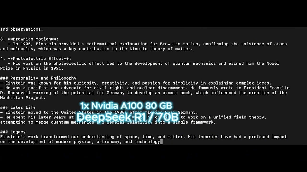 DeepSeek 70B | Ollama Bench Performance | NVIDIA A100 SXM 80GB | Token Generation Test