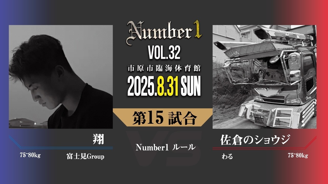 翔（富士見Group）vs 佐倉のショウジ（わる）｜Number1 vol.32｜第15試合｜Number1ルール