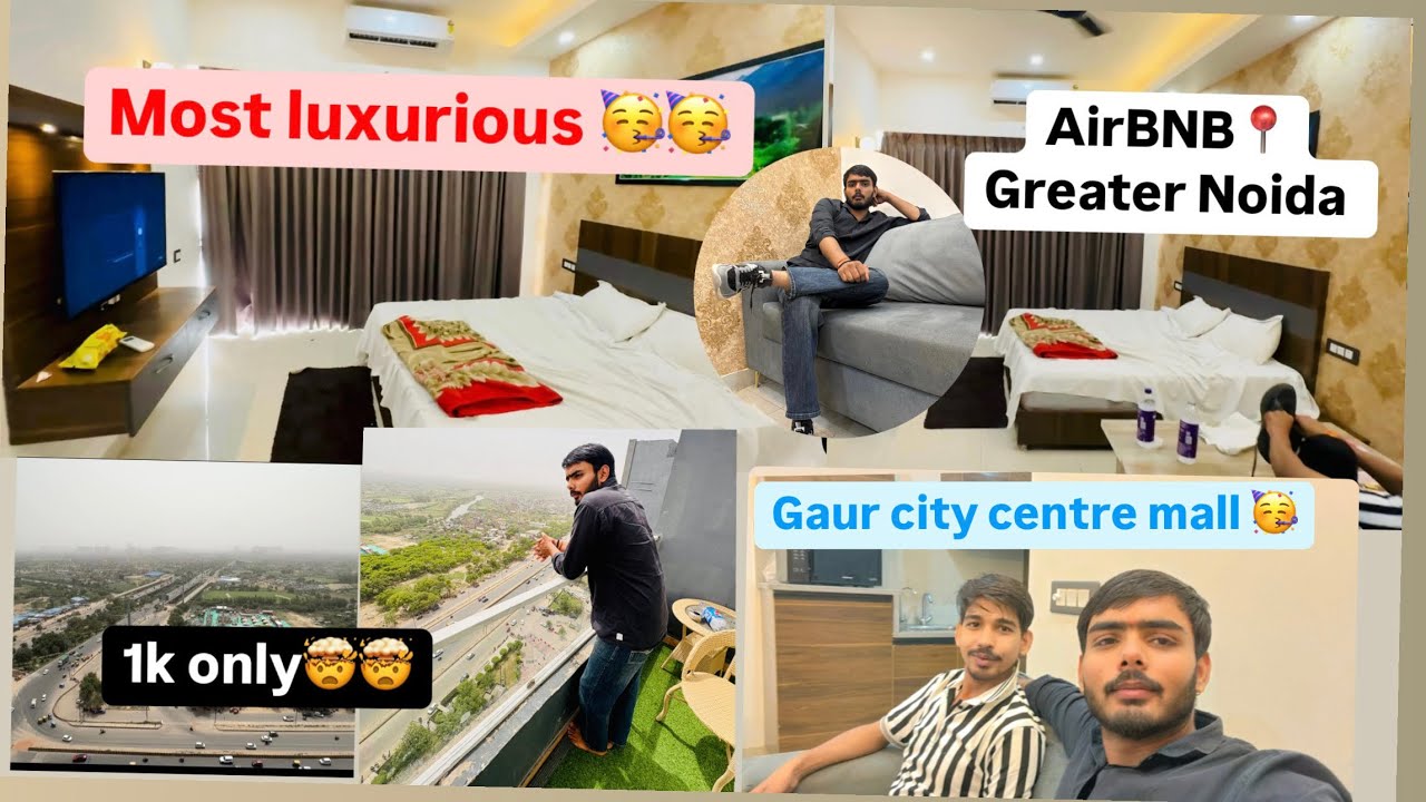 Most luxurious AirBNB📍🤯in NCR #jacuzzi  #airbnb #greaternoida #gaurcitymall #citycentermall