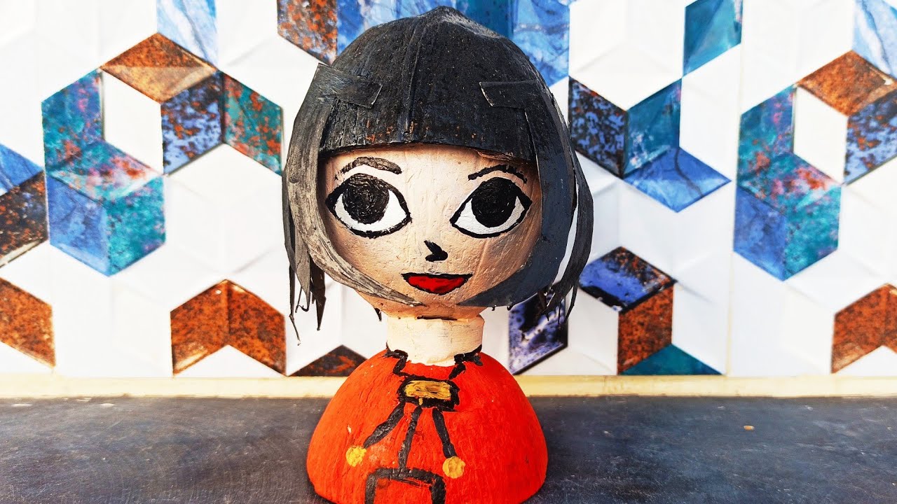 Coconut shell craft ideas | Jackie chan Julie cartoon| cartoon craft | Julie craft