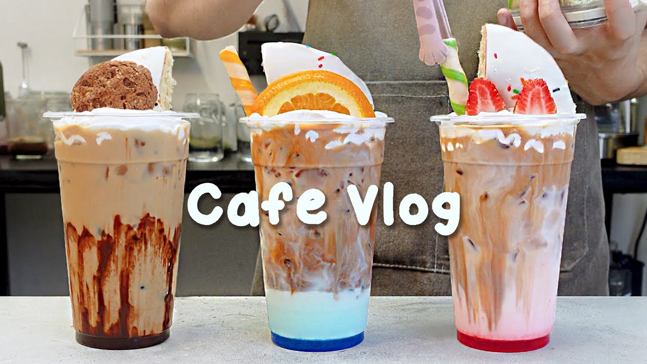 👑라떼 킹 3인, 카페 왕좌 1인☕지치고 힘들 땐 음료 ASMR로 힐링해요/카페브이로그/Cafe Vlog/ASMR/Tasty Coffee