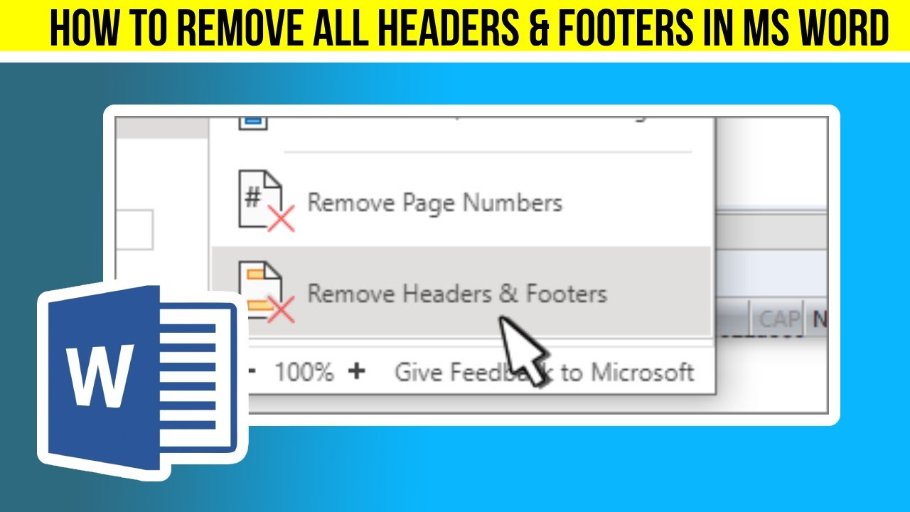Removing Headers & Footers in Word - New update 2024