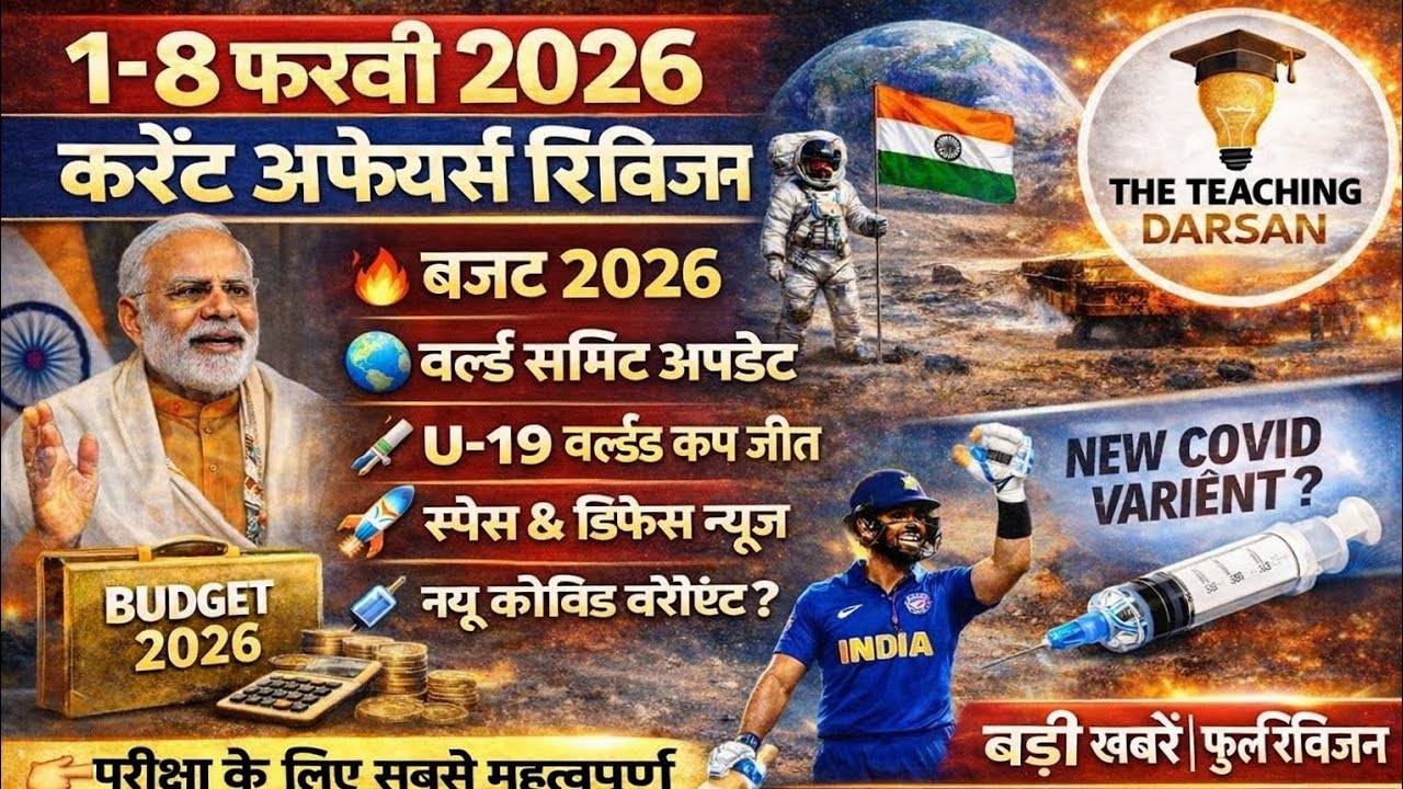 1–8 February 2026 Current Affairs Revision | 50 MCQ धमाकेदार”