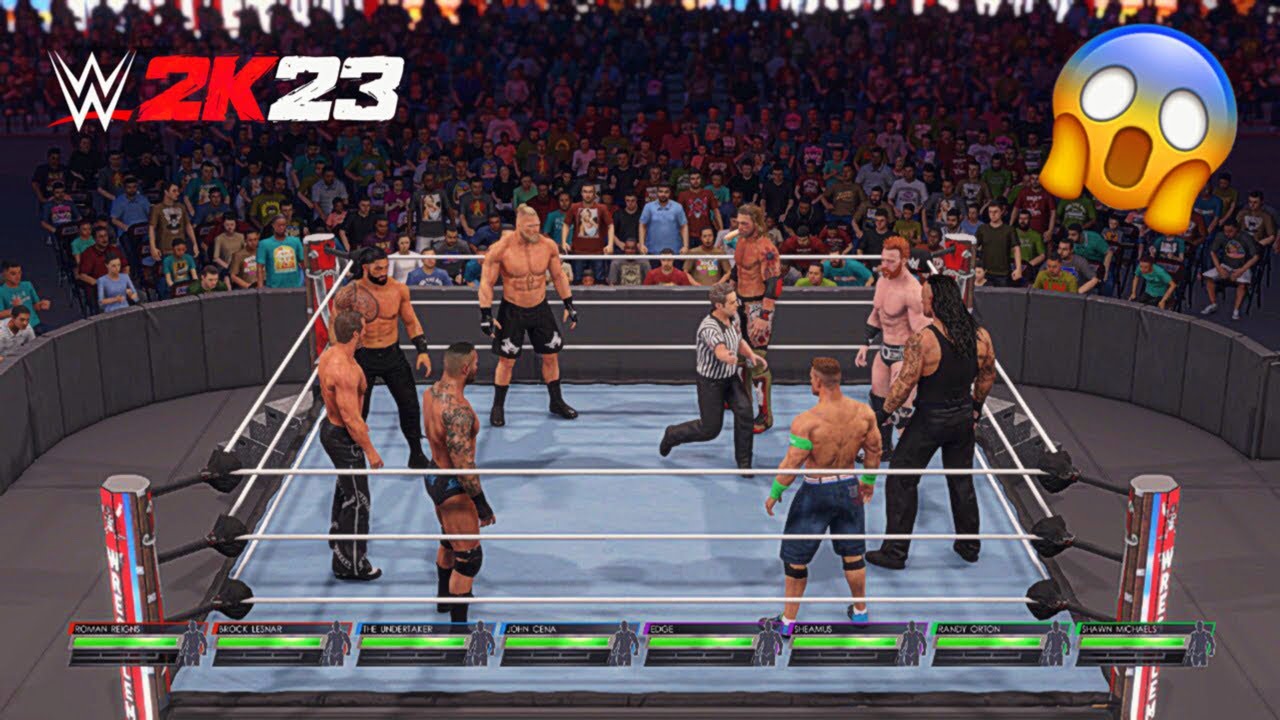 WWE 2K23 - HBK v Roman v Lesnar v Batista v Orton v Edge v  Undertaker - Elimination Match