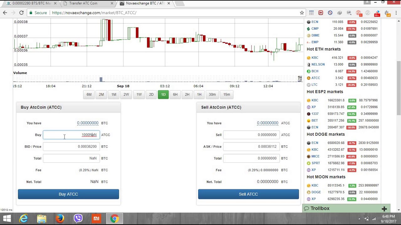 How To Withdrawal ATC COIN From NovaExchange