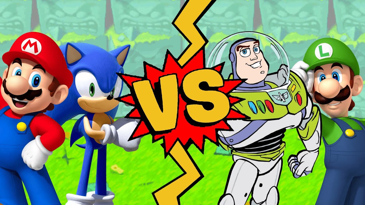 M.U.G.E.N. Battles | Mario/Sonic vs Luigi/Buzz Lightyear