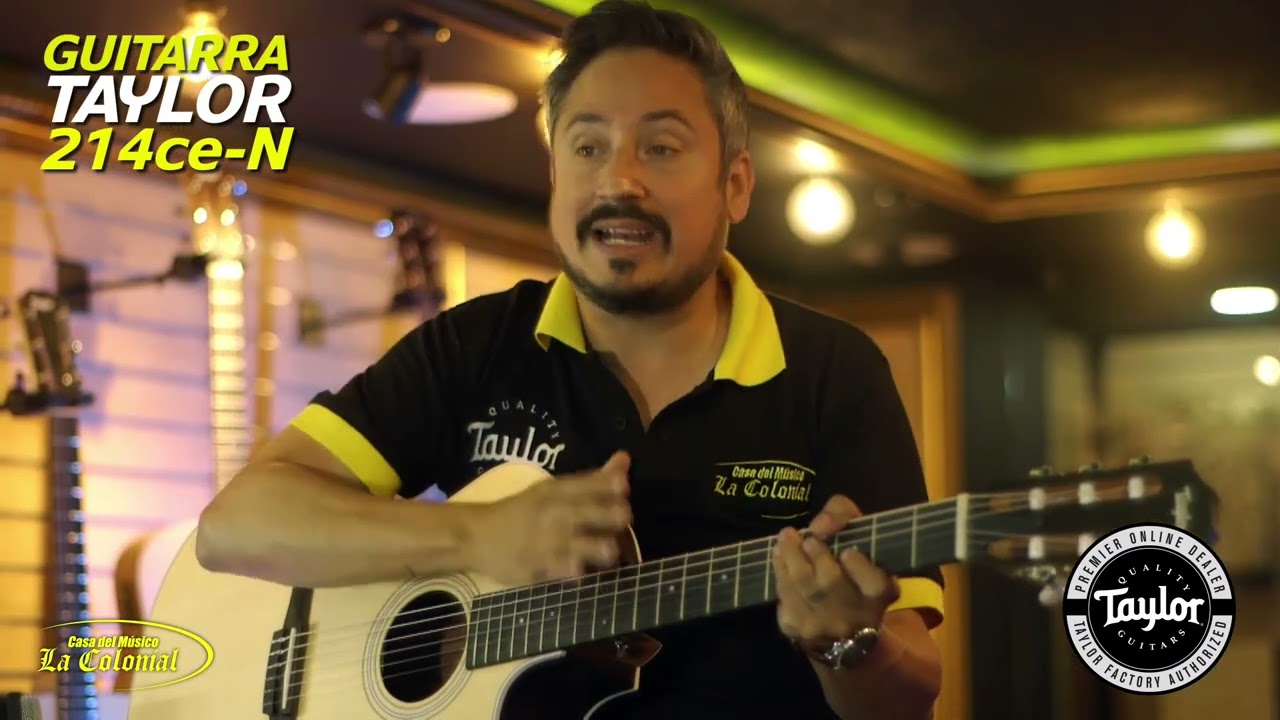 Guitarra Electroacústica Taylor, Cuerdas de Nylon 214CE-N - La Colonial