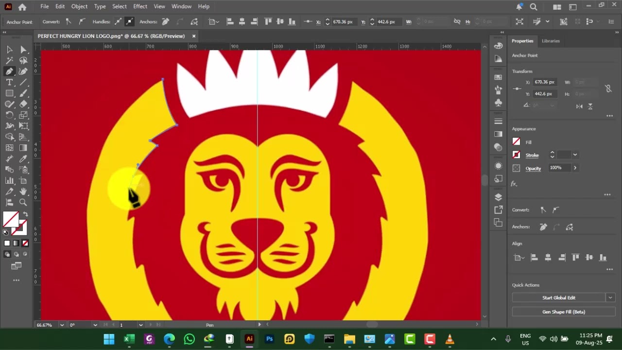 HUNGRY LION logo tracing in #adobeillustrator