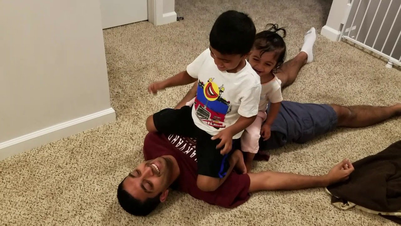Jumping on Daddy