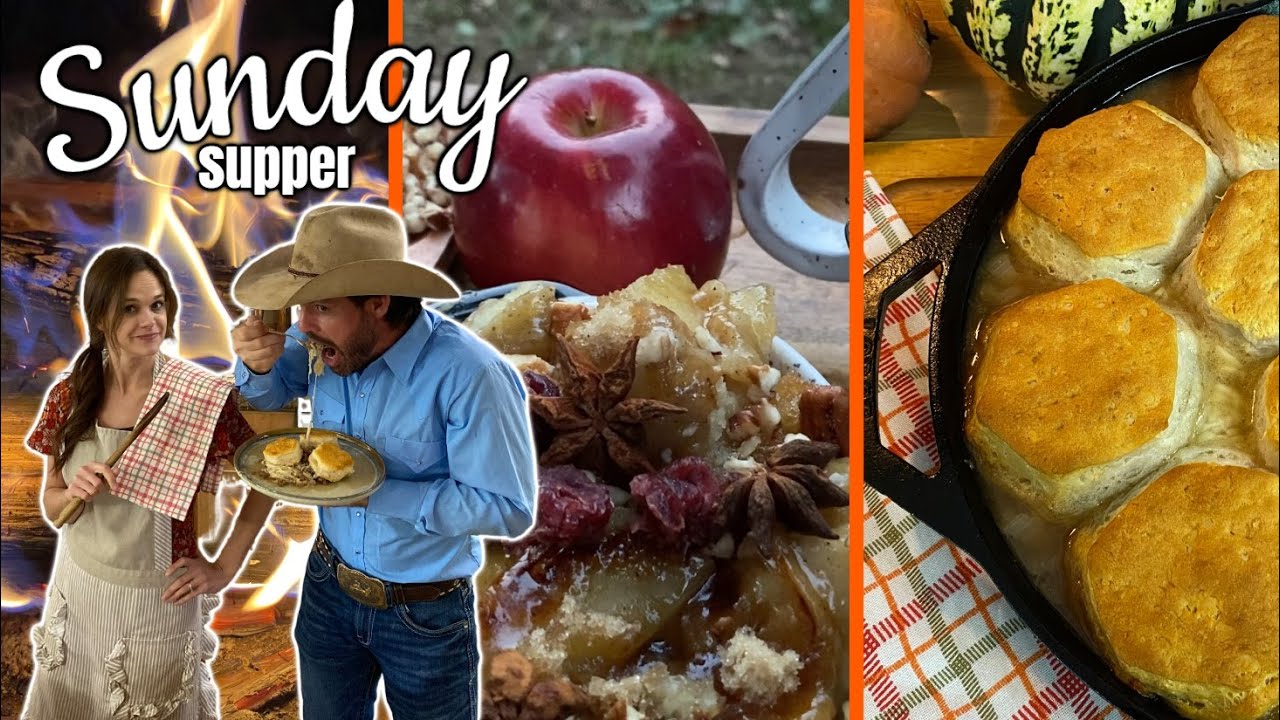 🔥The BEST Campfire Dessert EVER! 🍎Beefy French Onion Pot Pie & Apple Dumplings | Appalachian Cooking