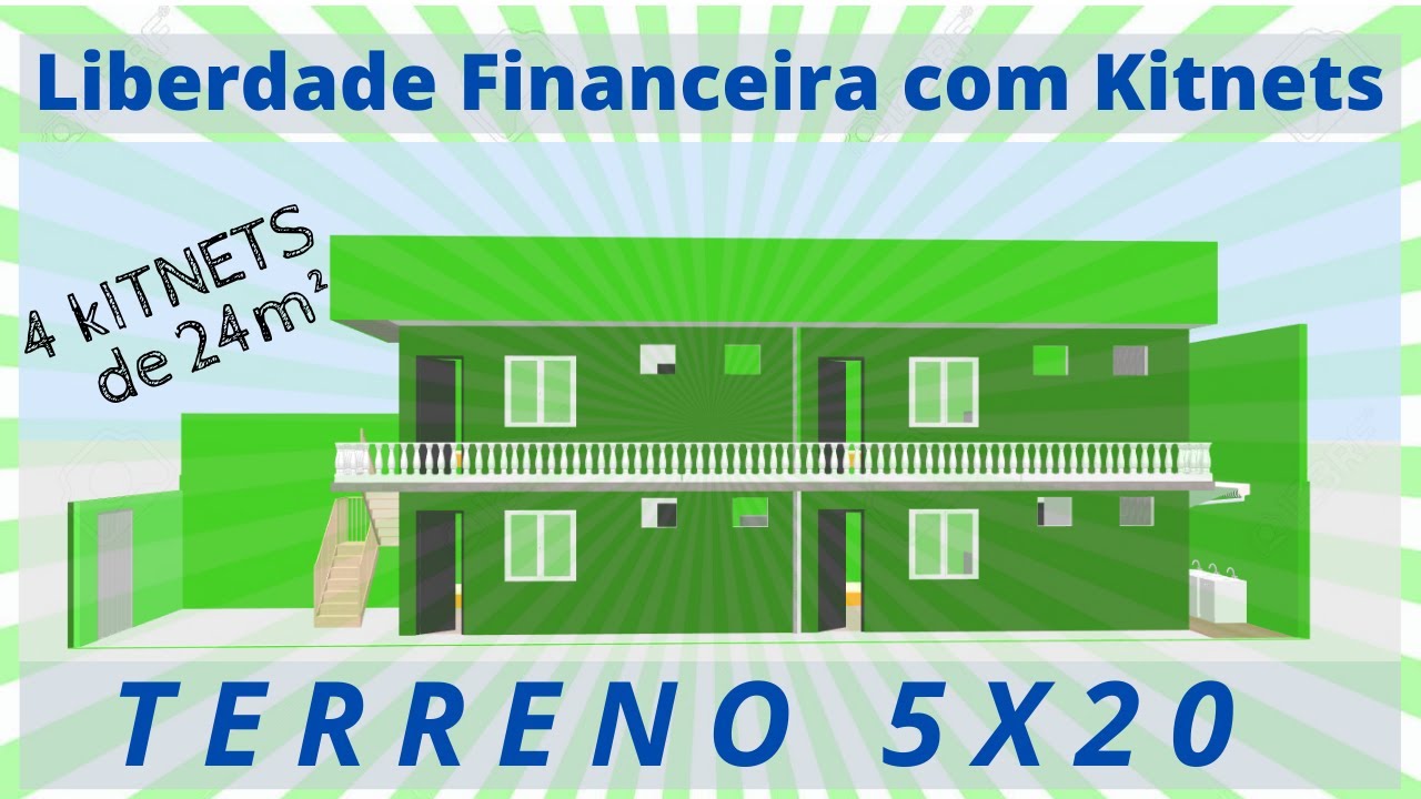 Kitnet Projeto 4 Kitnets para Alugar Terreno de 5 x 20. Rendimento acima de 1%, Vider de Kitnet