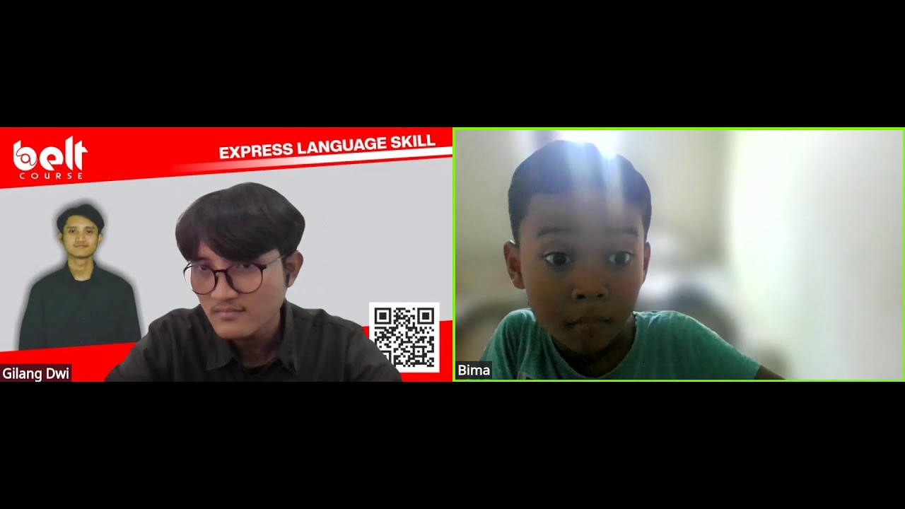 Bima and Mr Gilang are learning English together