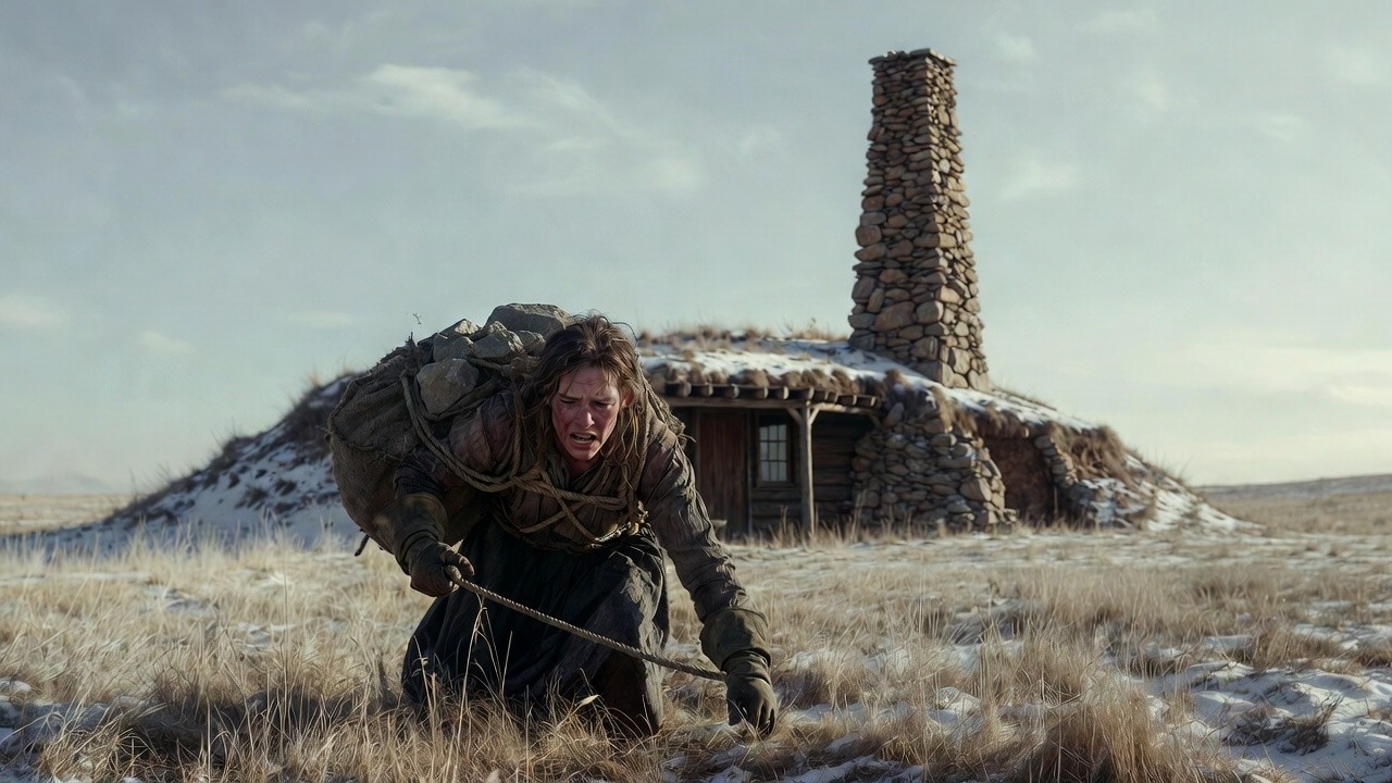 Gathered Stone to Build a Masonry Chimney Inside Her Cabin—It's the Only Thing Warm Her in Blizzard