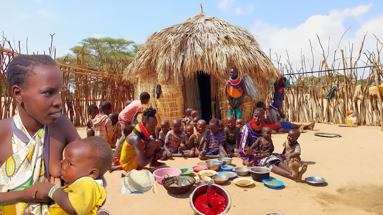 Only in Africa! 🌍 Real Village Morning Routine & Cooking Authentic African Food with Desert Women🏜️