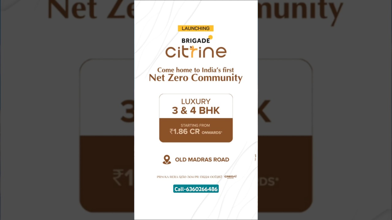 Brigade Citrine in Old Madaras Road | Whitefield | Bangalore | Propertykart #shorts