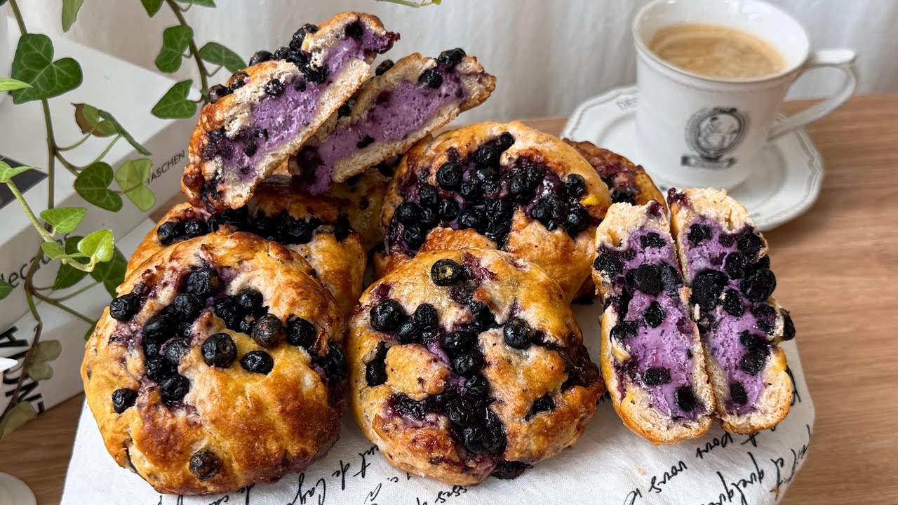 블루베리 크림치즈 스콘🫐대박 레시피 공개합니다 ✨💙blueberry cream cheese scones recipe