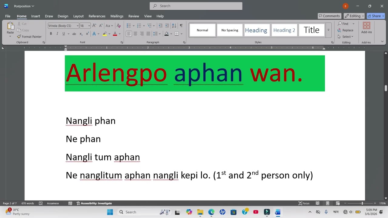 Affixes of Karbi Language