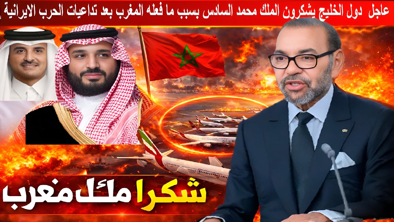 🔥عاجل.. دول الخليج يشكرون الملك محمد السادس بسبب ما فعله المغرب تزامنا مع تداعيات الحرب الايرانية