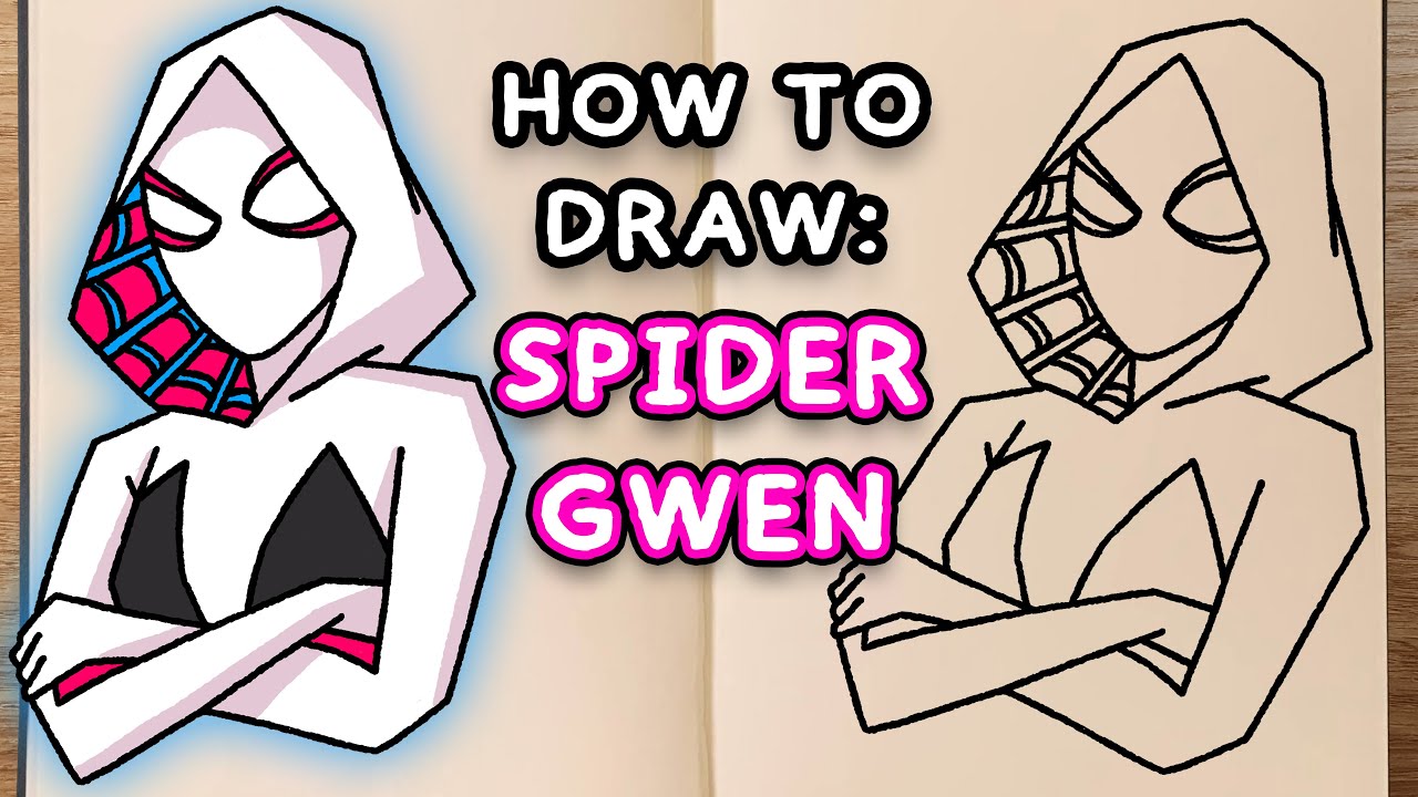 How To Draw: SPIDER-GWEN (easy step by step tutorial)