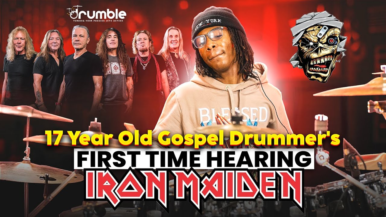17 Year Old Gospel Drummer's First Time Hearing IRON MAIDEN