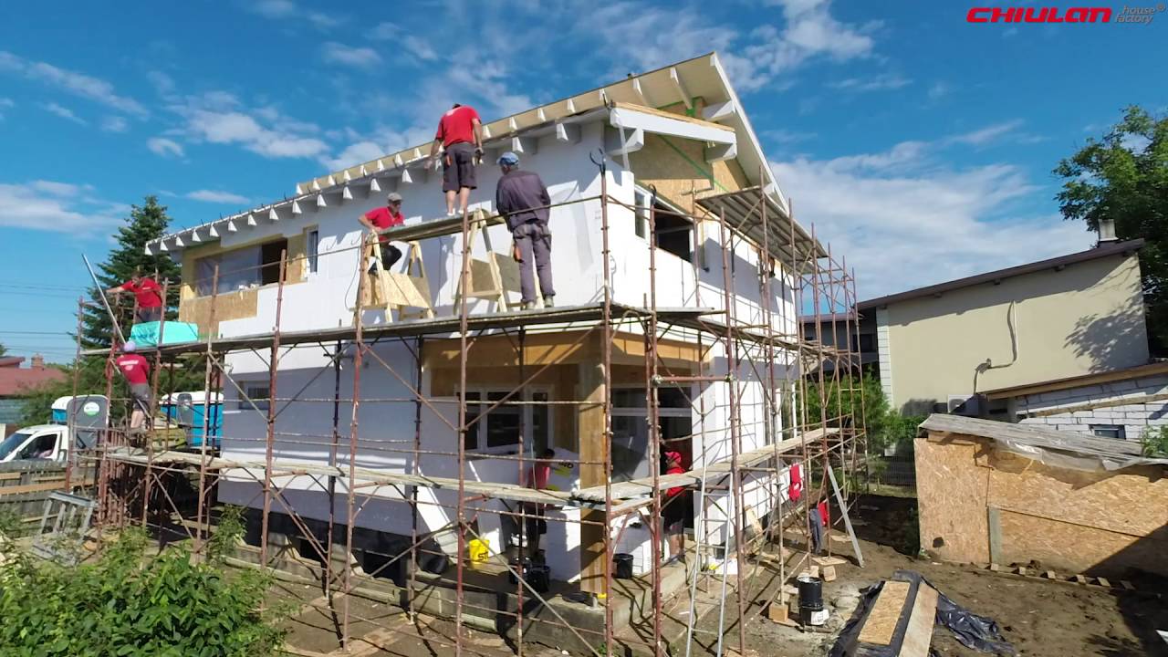 Montajul unei case prefabricate cu structura de lemn 200 mp-Chiulan House Factory