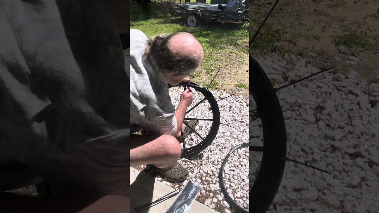 Wheel Chair Tire Replacement with just Tie Wraps and Bar