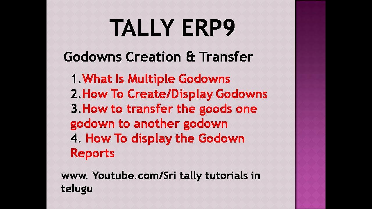 How to create Multiple Godowns in Tally In Telugu || Stock Transfer Entries(one godown to another)