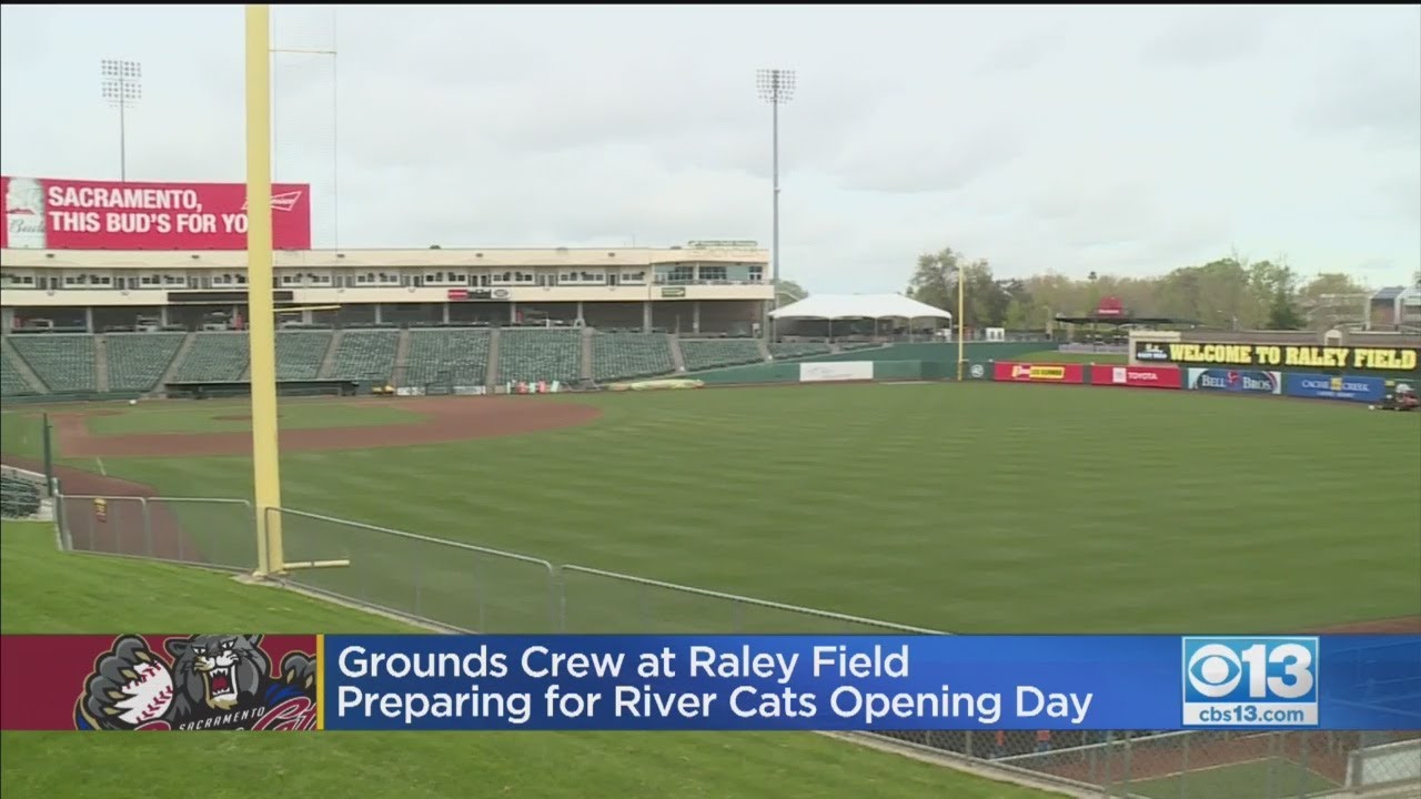 Grounds Crew At Raley Field Prepare For Opening Day