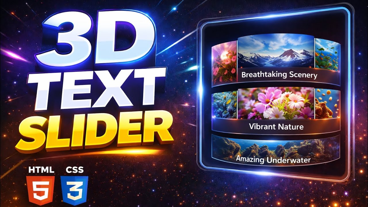  Create a 3D Text Slider using HTML CSS
