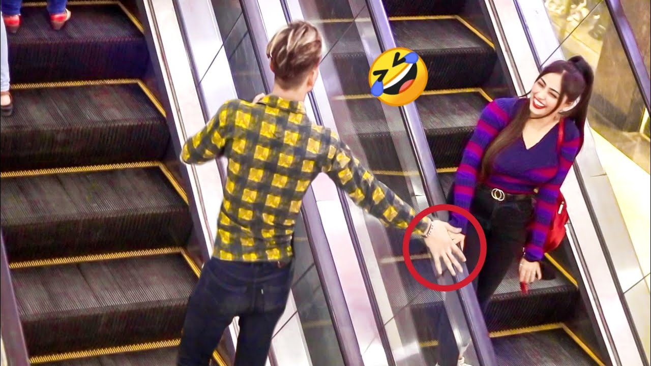 TOUCHING STRANGERS HAND ON THE ESCALATOR || CLASSY HARSH