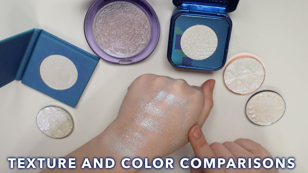 Colorful Highlighter Comparisons | Oden's Eye, Bitter Lace Beauty, Kaleidos Makeup, Game Beauty....