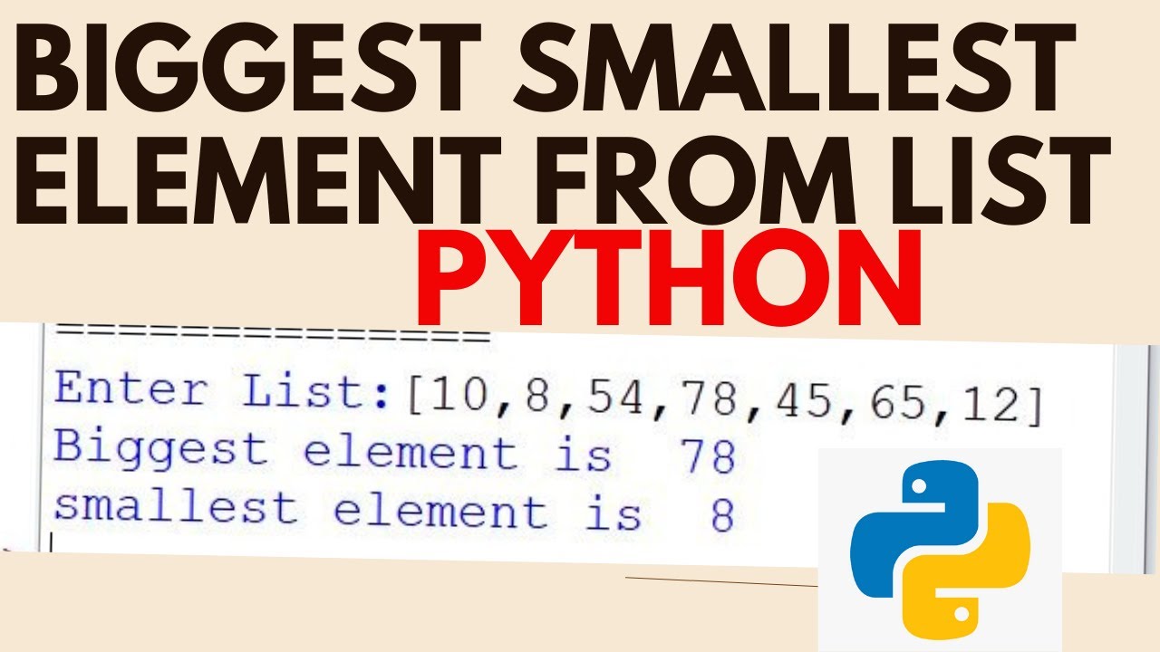 Max Number from List | Min Number from List | Find Smallest & Largest Numbers in a List | Python