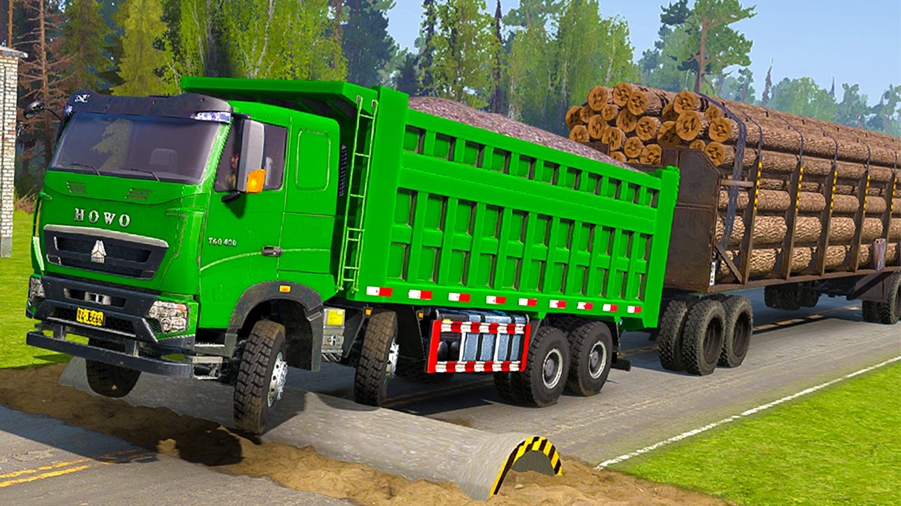 Spintires: Mudrunner Truck vs Extreme Broken Road with Speed Bumps | Game Daily63 #mudrunner