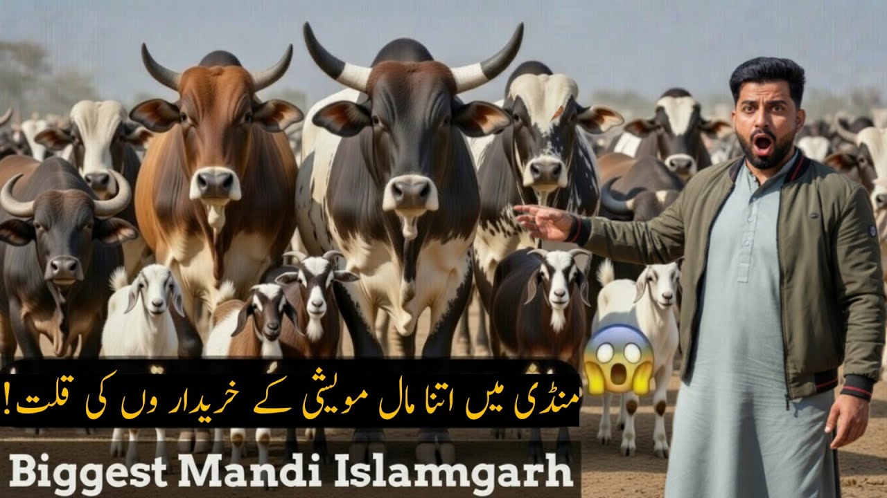Islamgarh Largest Mavashi Mandi | Most Beautiful Bull Near Mangla Dam Mirpur AJK 😱