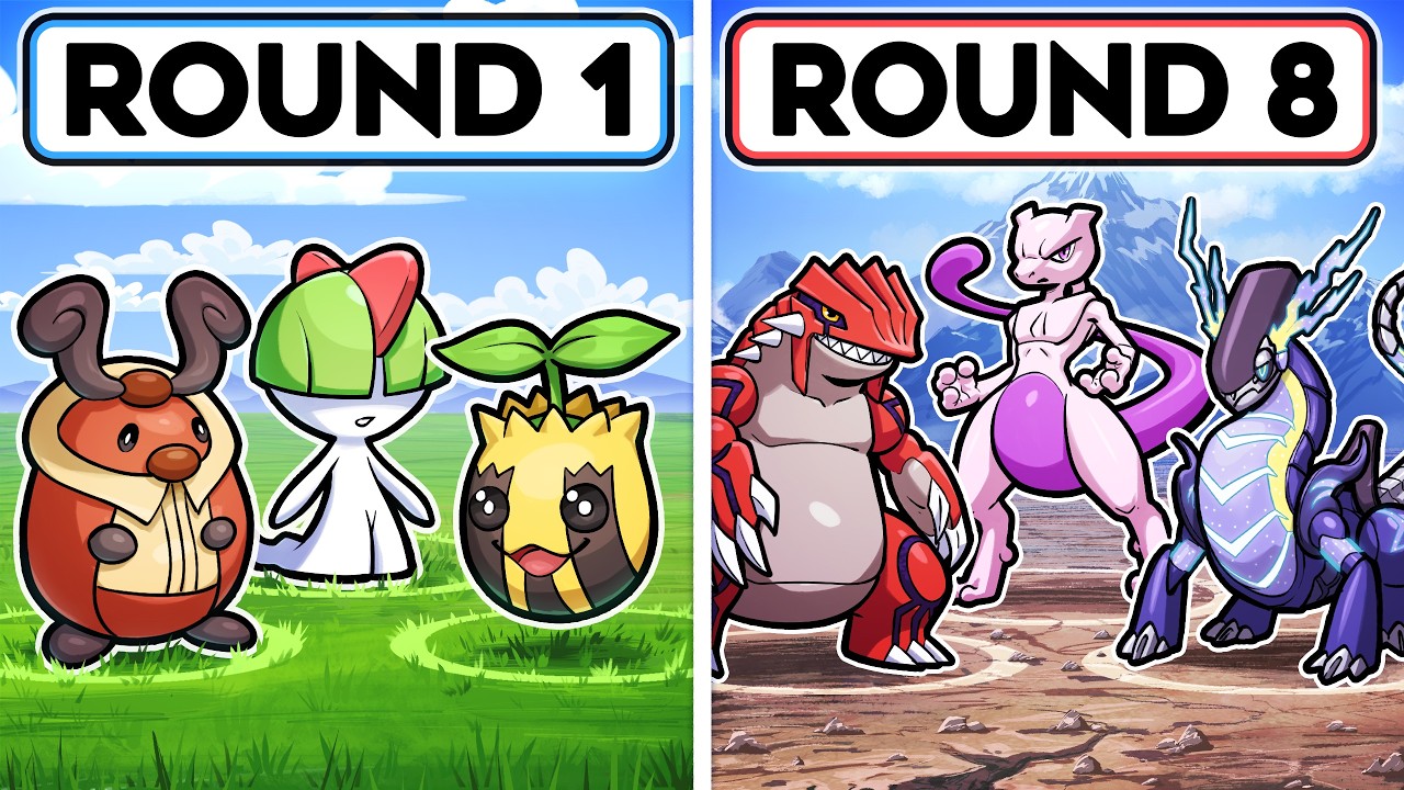 Choose Your Starter Pokemon, BUT Every Round They Get Stronger!