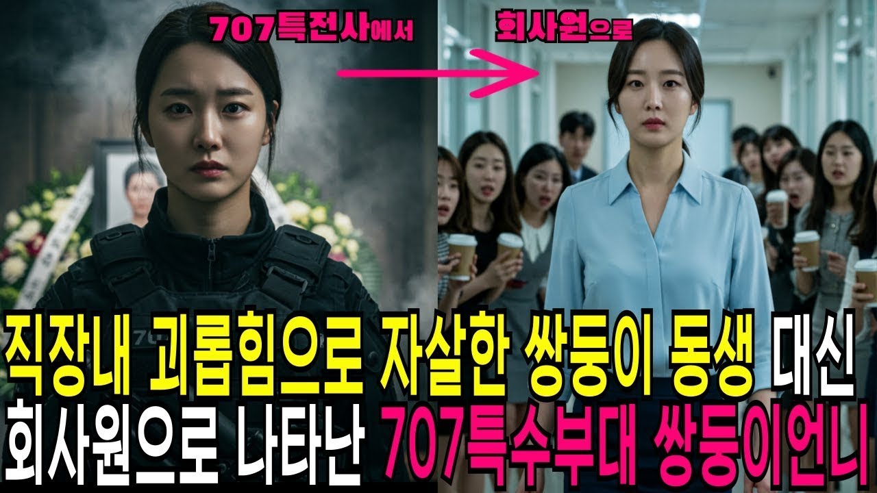 직장 괴롭힘으로 자살한 쌍둥이 동생 복수를 위해서 쌍둥이 언니가 동생 옷을 입고 출근해서 회사를 개박살 내는데
