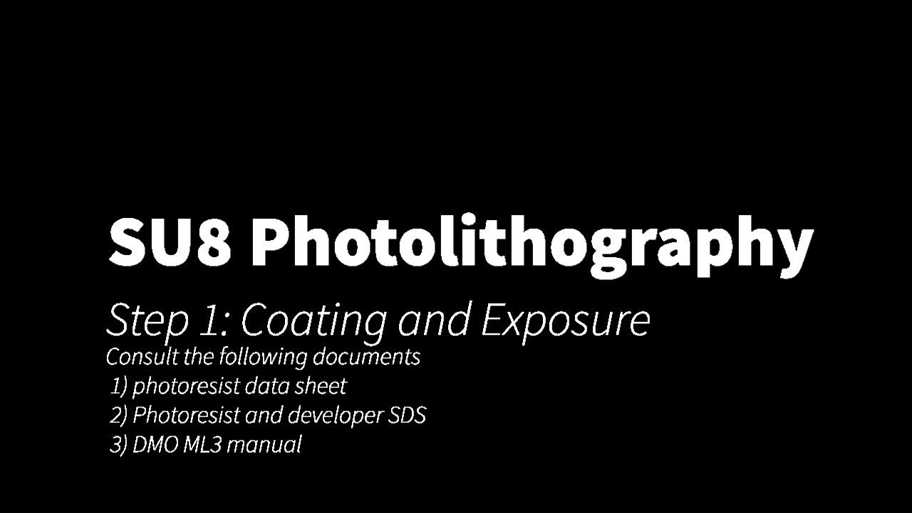 SU8 Lithography Part 1 MQ Engineering Clean Room