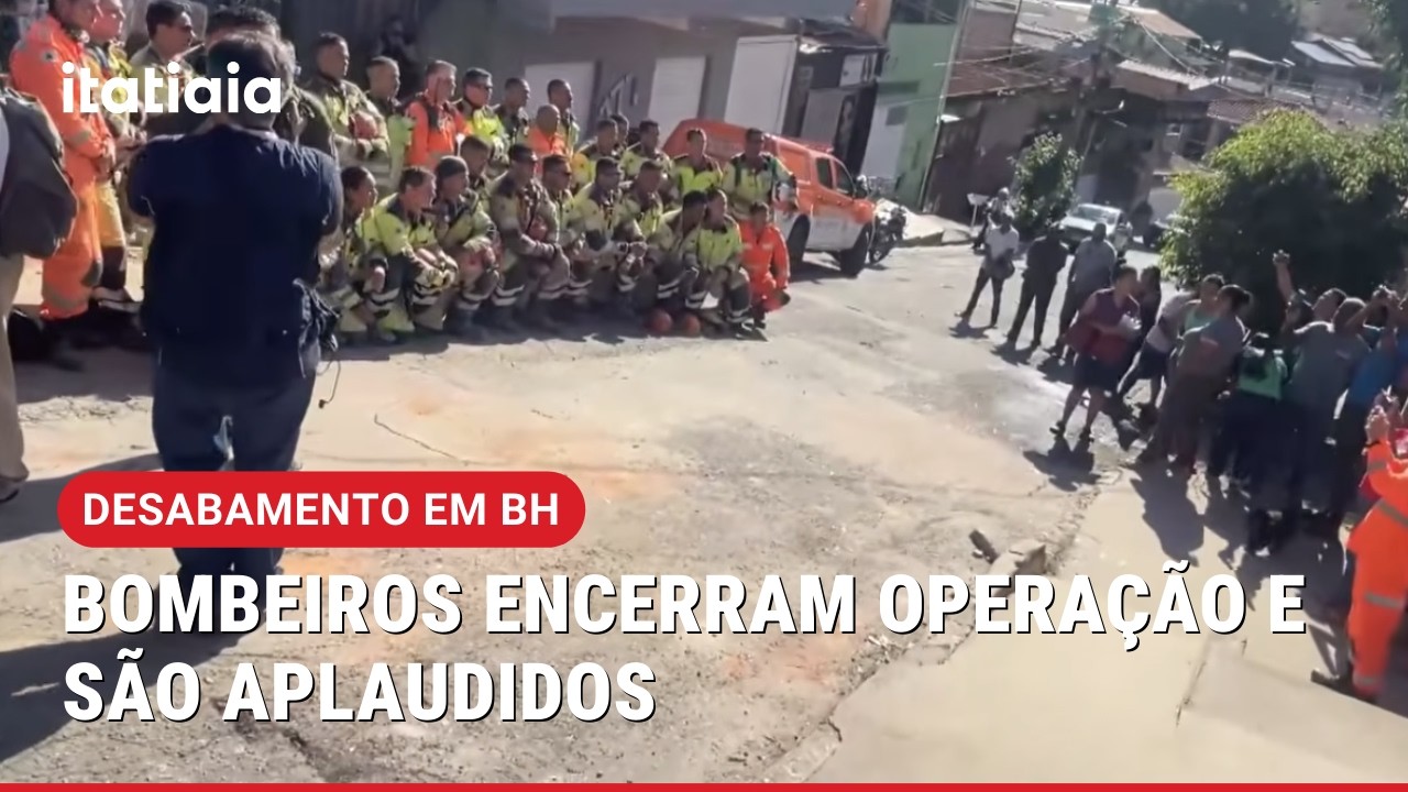TRAGÉDIA EM BH: BOMBEIROS SÃO APLAUDIDOS APÓS ENCERRAREM OPERAÇÃO EM DESABAMENTO