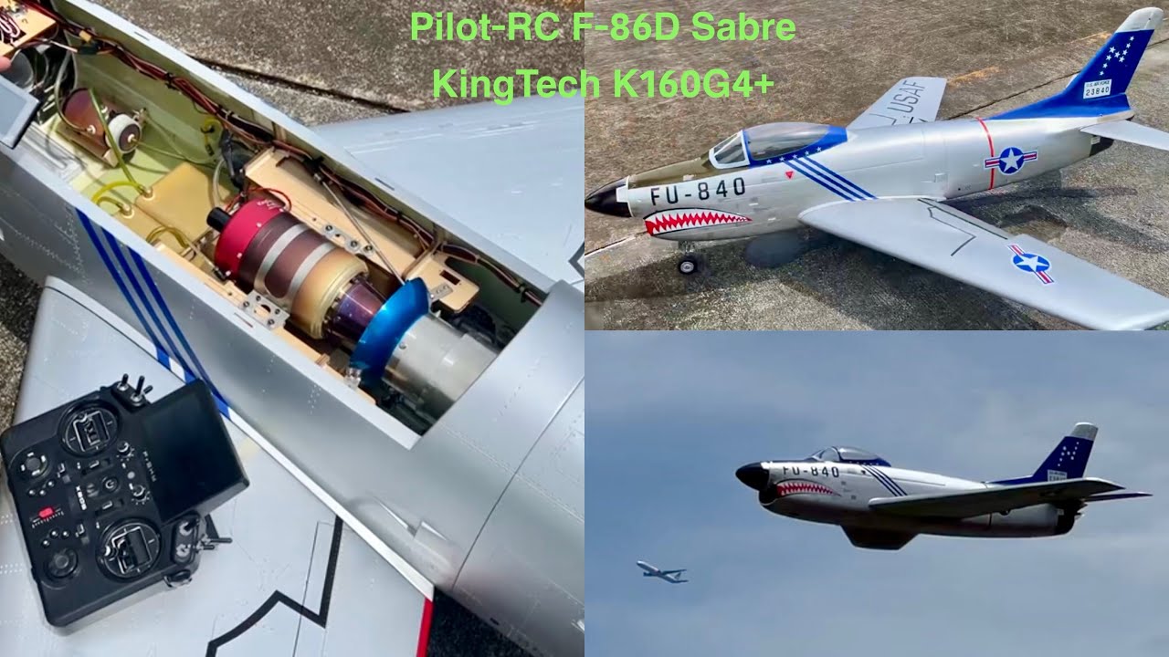 Maiden Flight - Pilot-RC F-86D Sabre Turbine Jet w/KingTech K160G4+ Turbine Engine