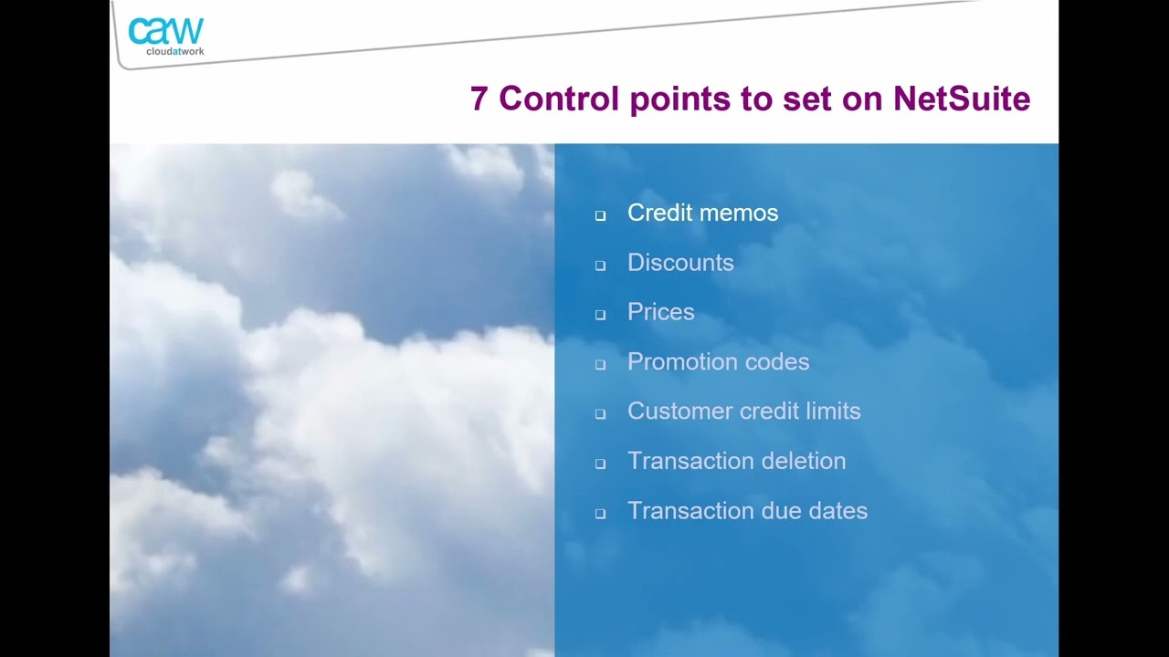7 important control points to set on netsuite
