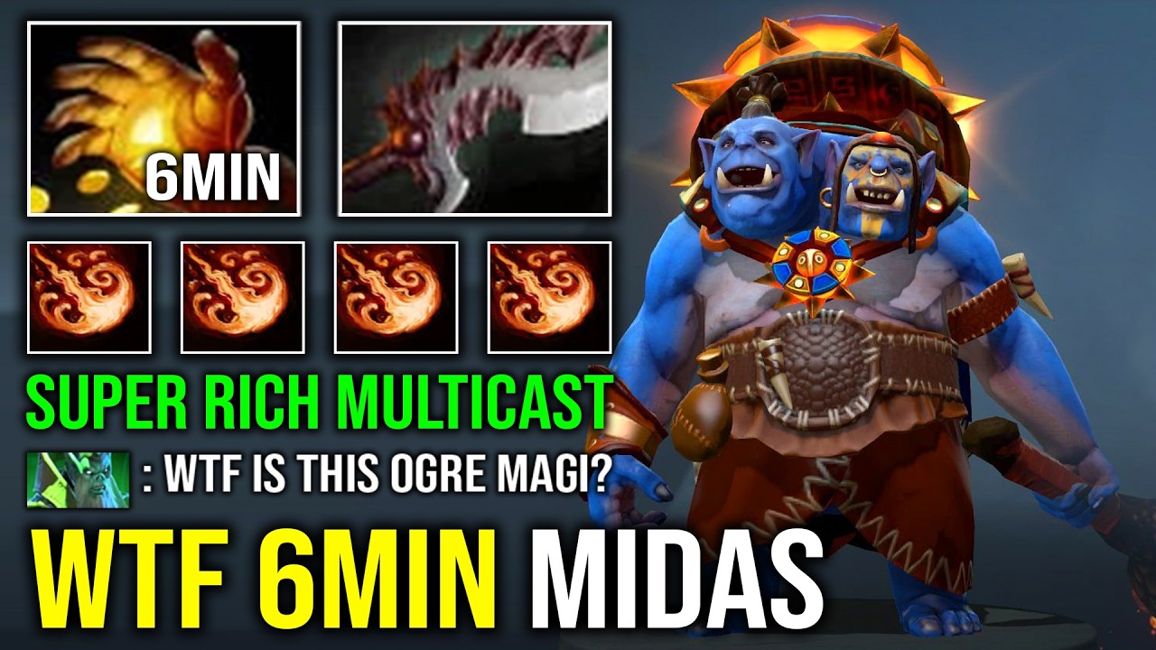 WTF 6MIN MIDAS Неограниченное количество применений заклинаний Супер Богатый Соло Мид Огр Маг 100...