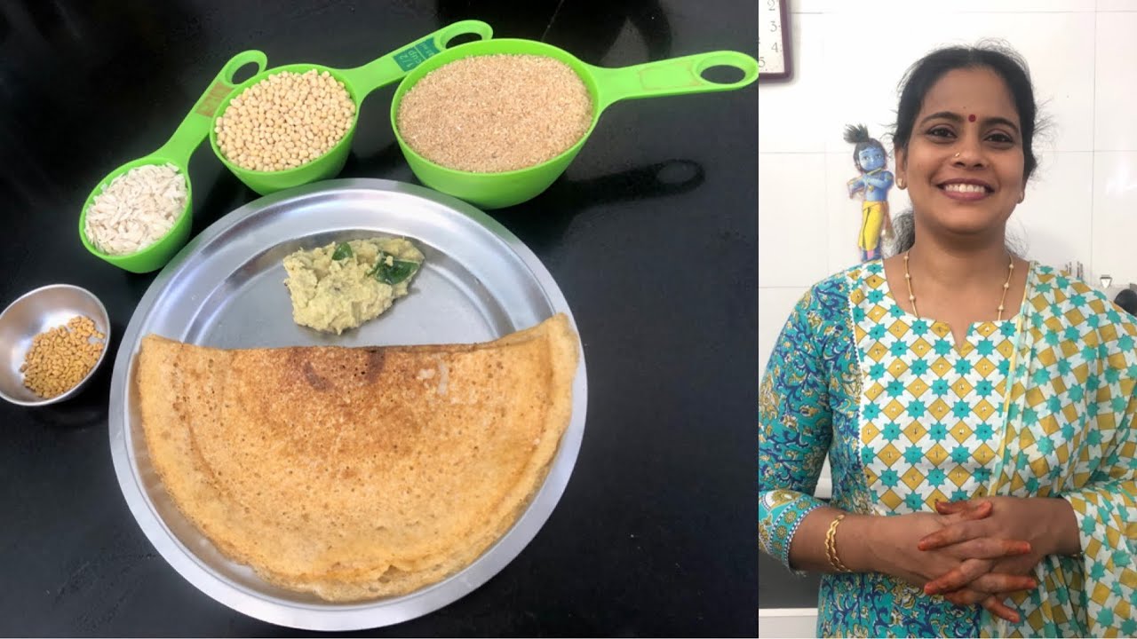 Dosai and Chutney For Diabetic | Wheat Rava Urad dhal  Dosai | Roasted Gram Chutney