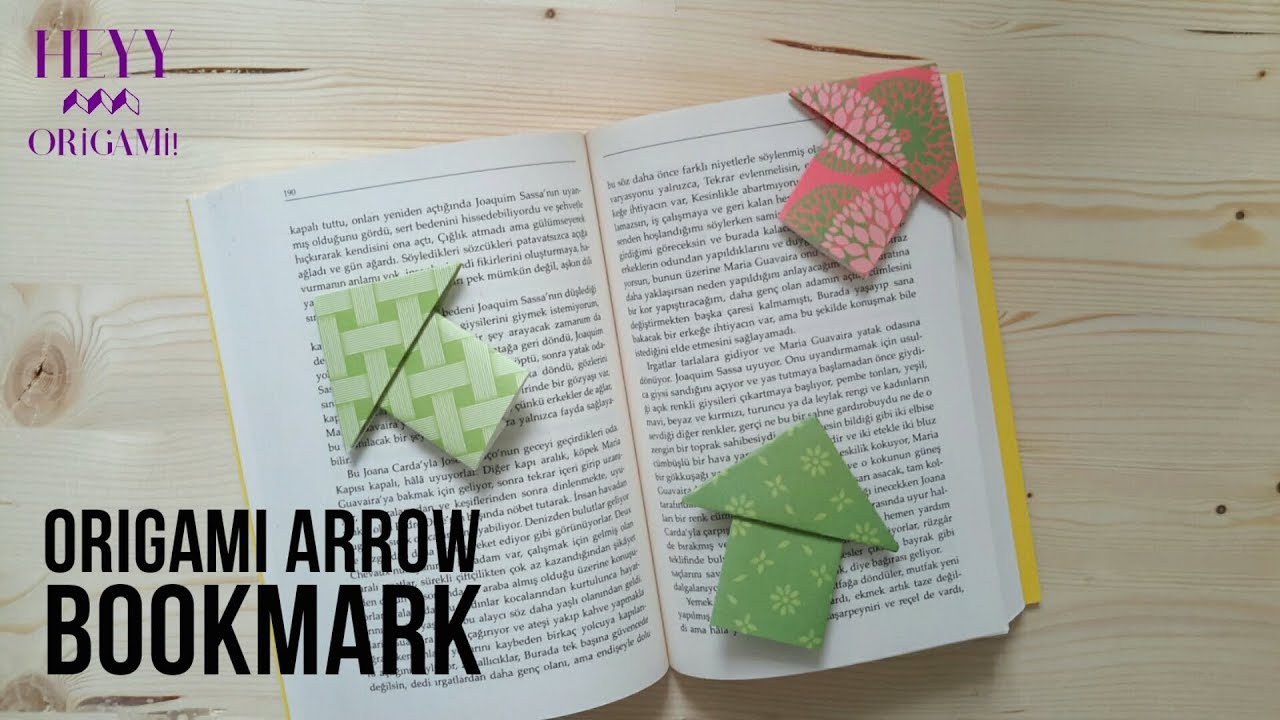 Arrow Origami Bookmark-How to make easy arrow shaped origami bookmark