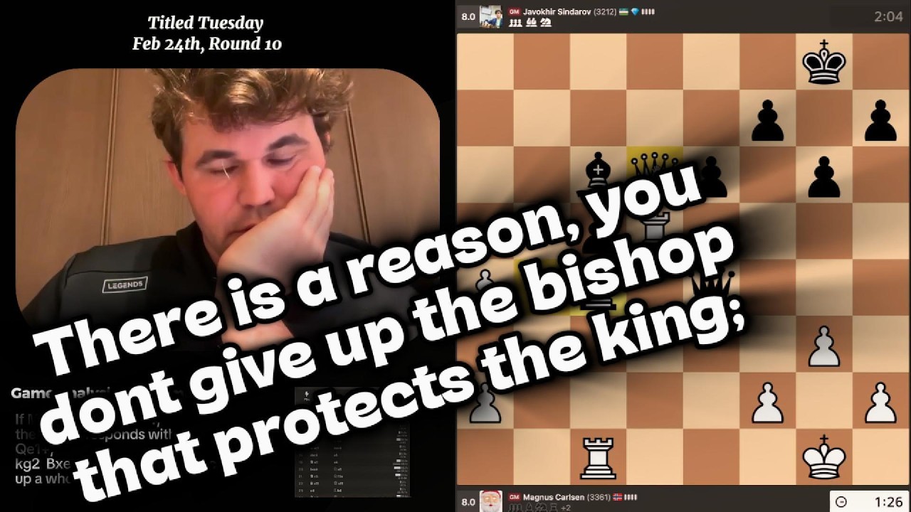 Javokhir Sindarov Outplays Magnus Carlsen | English Opening | Titled Tuesday