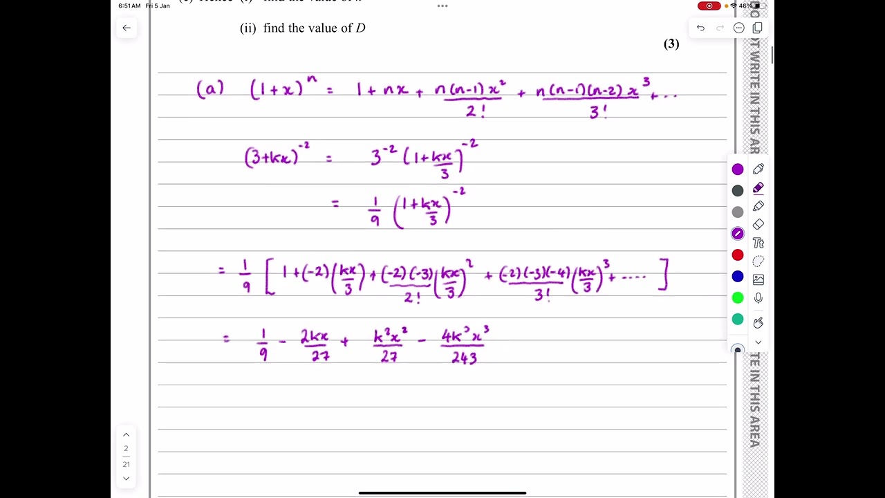 IAL, Edexcel, June 2022, P4, Q1, Binomial Expansion, Pure, Nick Peters, WMA14/01
