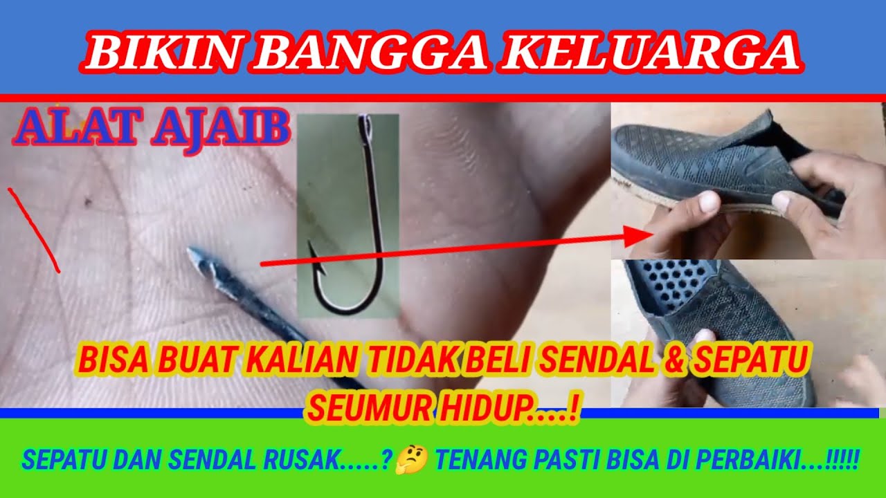 Cara membuat jarum jahit sepatu/sandal || ide kreatif dari besi rangka bekas payung rongsok