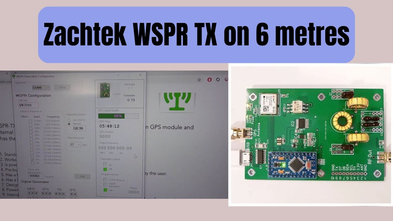 Zachtek Multiband WSPR transmitter on 50 MHz (6 metres)