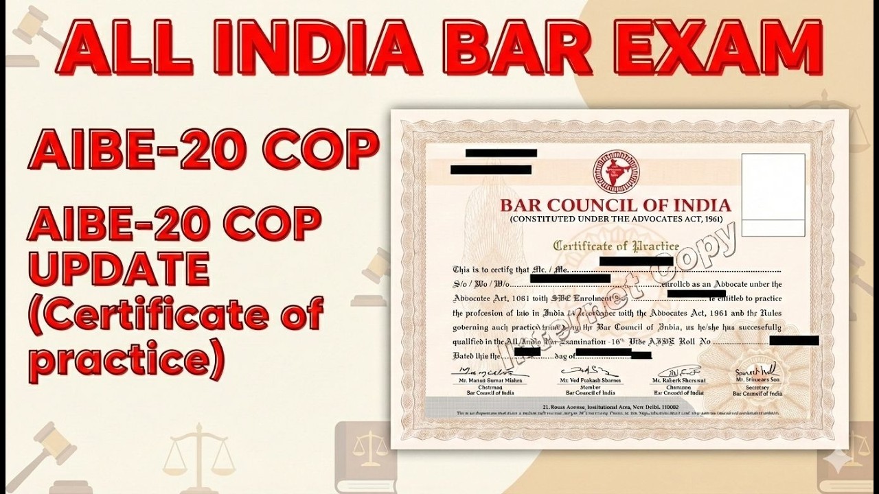 AIBE-20 COP Update | ALL INDIA BAR EXAM | #aibe20COP #aibe2025